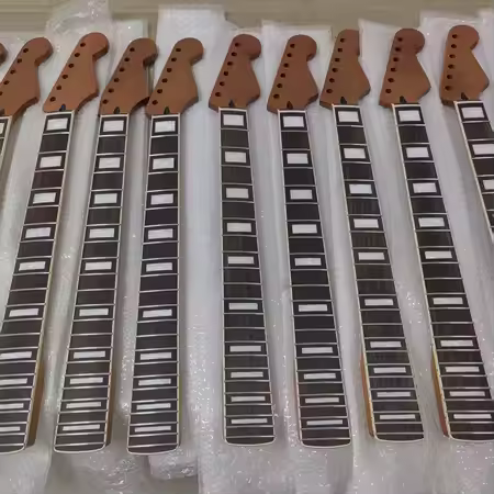 Block Inlay Roasted Maple Rosewood Slab Strat Stainless Steel Rolled Medium Jumbo Satin Nitro Finish (Copy)